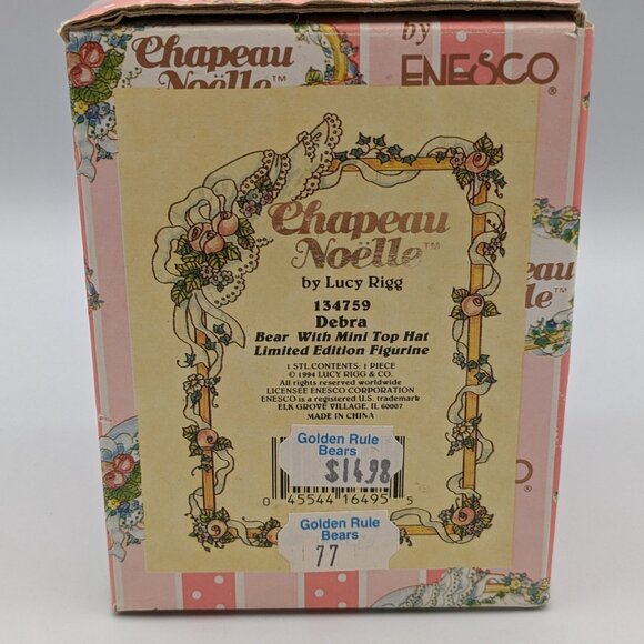 Vintage Chapeau Noelle by Lucy Rigg Debra Bear with Mini Top Hat Limited Edition - Picture 9 of 10